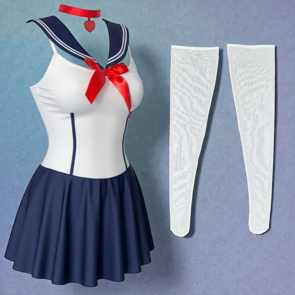 New Medium Japanese School Girl Uniform Anime Cosplay Costume Outfit Sexy Sailor